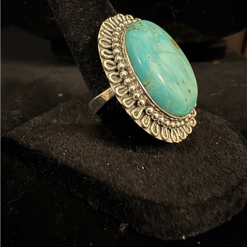 Sterling Silver Turquoise‎ Statement Ring